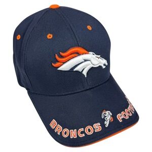 Vintage NFL Denver Broncos Hat Cap Adjustable Strap Back Hook Loop Football Navy